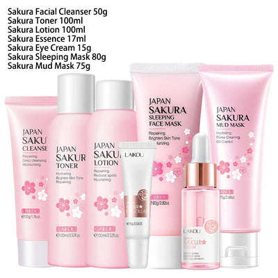 ElegaraChic™ SakuraGlow – 9-Piece Skincare Set