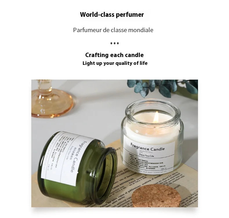 Aromatherapy Candles Wood Stoppered Tricolor Bottle Smokeless Soy Wax Indoor Fragrance Gift Set Home Bathroom Household