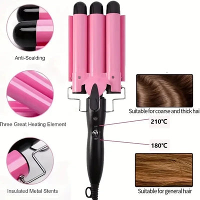 ElegaraChic™ WaveMaster – Triple Barrel Curling Iron