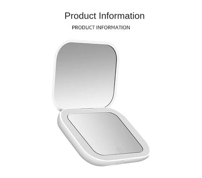 Mini Portable Folding Makeup Mirror Led Lights Magnifying Compact Pocket Travel Aesthetic Vanity Mirrors Make Up Tools